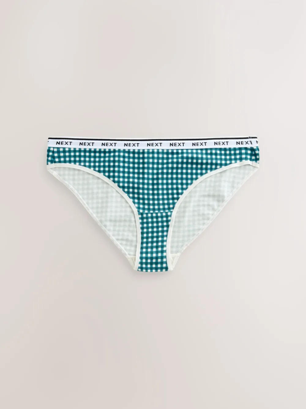 Gingham-print - 7 Katoenen slipjes met logotailleband*Next Online