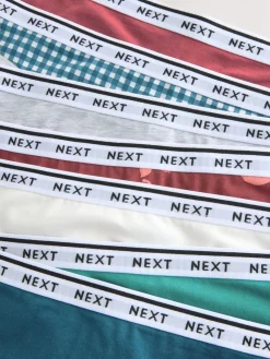 Gingham-print - 7 Katoenen slipjes met logotailleband*Next Online