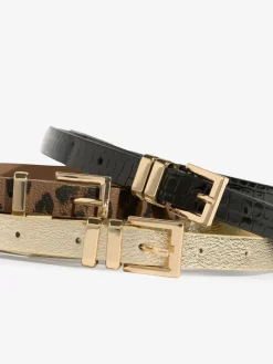 Gold, Leopard & Black - Skinny Belts 3 Pack*Lipsy Hot