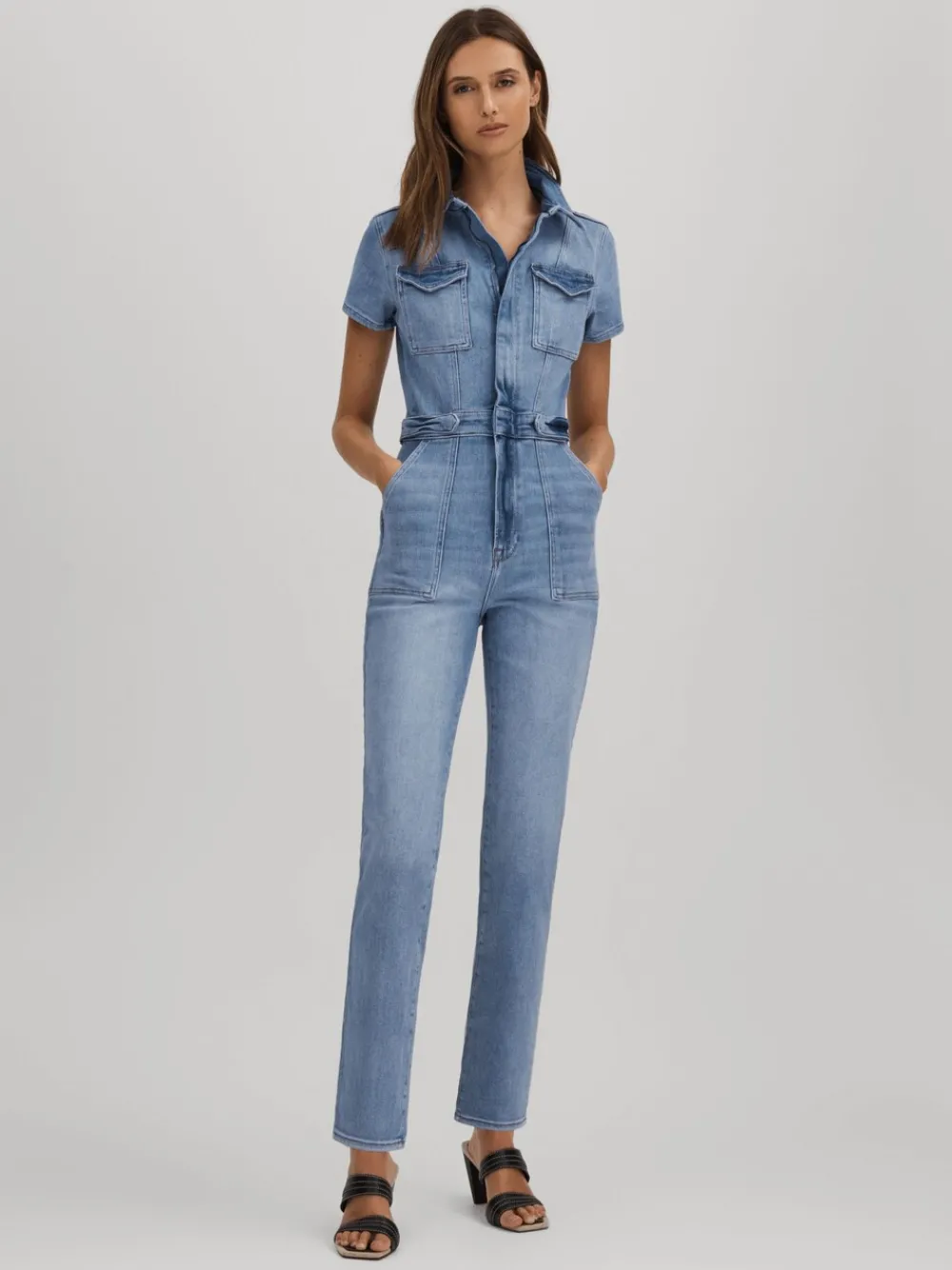 - Skinny denim jumpsuit*Good American Online