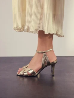 - Forever Comfort® Leather Lattice Front Heeled Sandals*Next