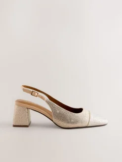 - Forever Comfort® Square Toe Slingback Block Heels*Next