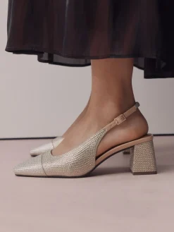 - Forever Comfort® Square Toe Slingback Block Heels*Next