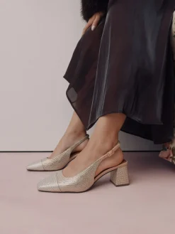 - Forever Comfort® Square Toe Slingback Block Heels*Next