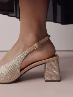 - Forever Comfort® Square Toe Slingback Block Heels*Next