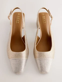 - Forever Comfort® Square Toe Slingback Block Heels*Next