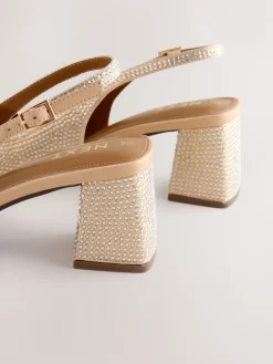 - Forever Comfort® Square Toe Slingback Block Heels*Next