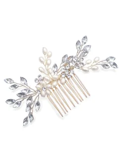 - - Sierkam met parels en kristallen*Ivory & Co Hot