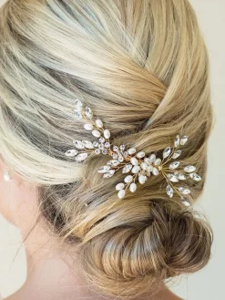 - - Sierkam met parels en kristallen*Ivory & Co Hot