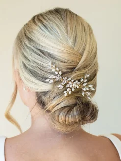 - - Sierkam met parels en kristallen*Ivory & Co Hot