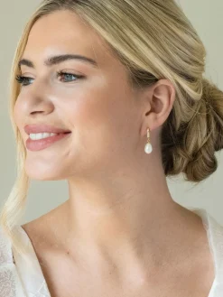 - Salford oorbellen met kristal en parel*Ivory & Co Best