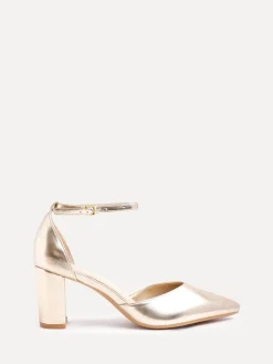 Goud - Leona pumps met blokhak en dichte hiel*Linzi Outlet