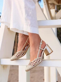 - Sandria handgeweven slingback sandalen*Linzi New