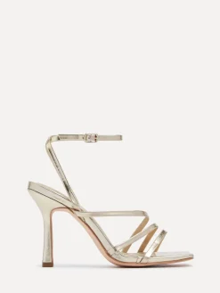 Goud - Scarlett sandalen met bandjes, hak en enkelbandje*Linzi Best