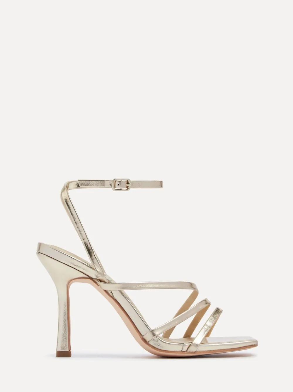 Goud - Scarlett sandalen met bandjes, hak en enkelbandje*Linzi Best