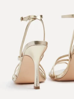 Goud - Scarlett sandalen met bandjes, hak en enkelbandje*Linzi Best