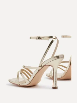 Goud - Scarlett sandalen met bandjes, hak en enkelbandje*Linzi Best