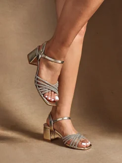 - Strictly Wide Fit Diamante Crossover Heeled Sandals*Linzi Sale