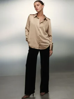 - Satijnen overhemd met lange mouwen*Next