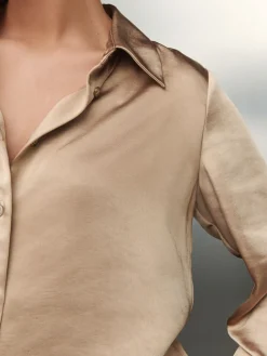 - Satijnen overhemd met lange mouwen*Next