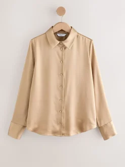 - Satijnen overhemd met lange mouwen*Next