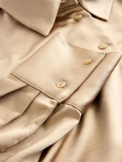 - Satijnen overhemd met lange mouwen*Next