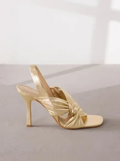 Goud - Signature Premium Leather Twist Heeled Sandals*Next Online