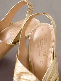Goud - Signature Premium Leather Twist Heeled Sandals*Next Online