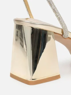 - Ciel Diamante Low Block Heeled Sandals*Simmi London Hot