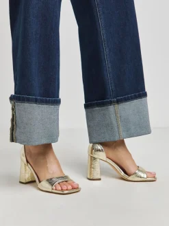 - Barely There sandalen met blokhak en extra wijde pasvorm*Simply Be Clearance