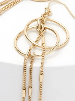 - Circle oorbellen met ketting*Next Online