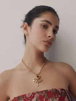 Goudkleurig - Cluster Heart Charm Long Necklace*Next Sale