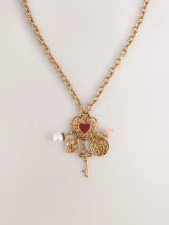 Goudkleurig - Cluster Heart Charm Long Necklace*Next Sale