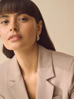 - Dubbele grote oorringen met glitter*Next Clearance