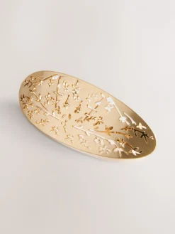 Goudkleurig - Floral Detail Hair Barrette*Next Sale