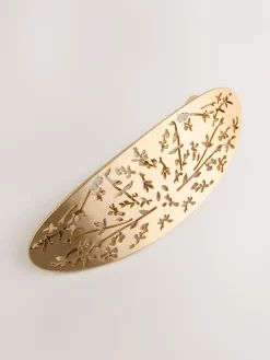 Goudkleurig - Floral Detail Hair Barrette*Next Sale