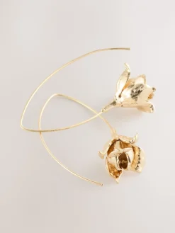 Goudkleurig - Flower Pull Through Earrings*Next Best