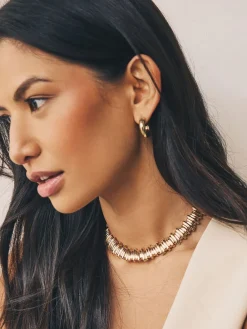 Goudkleurig - Geribbelde kraagketting*Next Hot