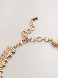 Goudkleurig - Geribbelde kraagketting*Next Hot