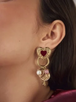 Goudkleurig - Hart bedel tros oorbellen*Next