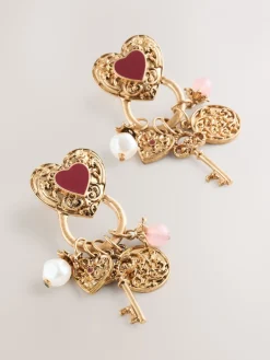 Goudkleurig - Hart bedel tros oorbellen*Next