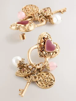 Goudkleurig - Hart bedel tros oorbellen*Next