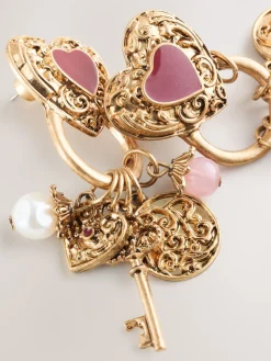 Goudkleurig - Hart bedel tros oorbellen*Next