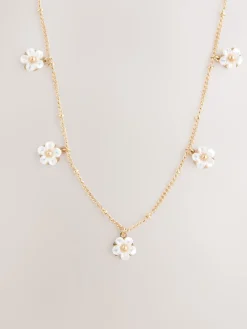 Goudkleurig - Ketting met bloemenhanger*Next Outlet