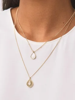 Goudkleurig - Layered Stone Necklace*Next Outlet