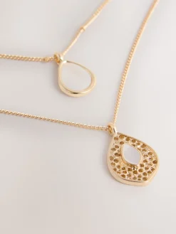 Goudkleurig - Layered Stone Necklace*Next Outlet