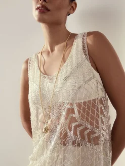 Goudkleurig - Long Flower Necklace*Next Outlet