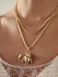 Goudkleurig - Long Flower Necklace*Next Outlet