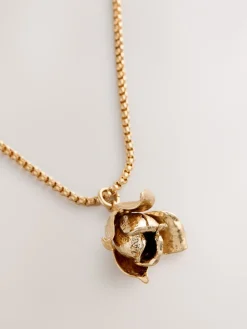 Goudkleurig - Long Flower Necklace*Next Outlet