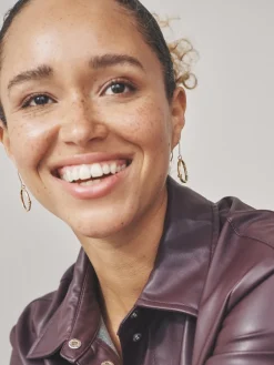 - Oorbellen met open cirkel met glinsterende details*Next Clearance